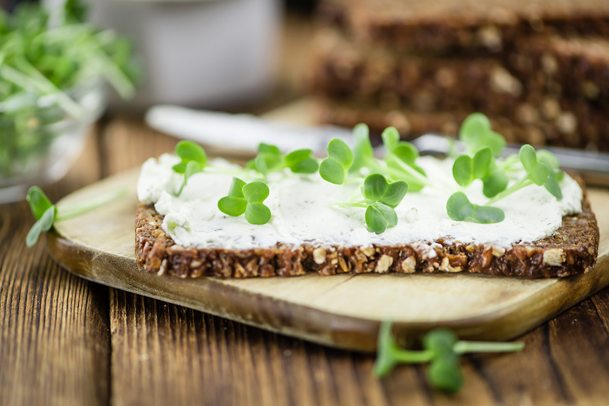 Frisches Roggenvollkornbrot und Roggenknäckebrot ist eine gesunde Alternative zu herkömmlichen Weizenprodukten